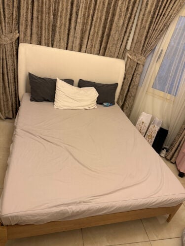 White modern bed with matress 