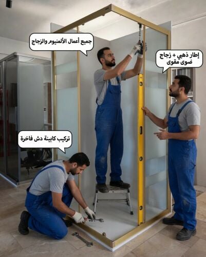 Glass & Aluminum kitchen cabinet