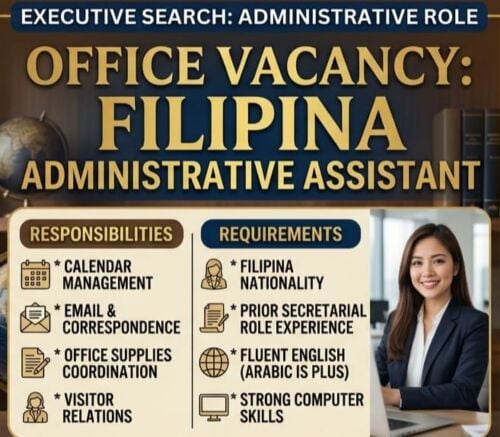 Job VacancyReceptionist & Secretary