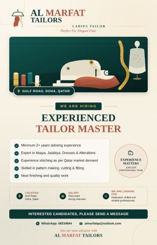 Hiring experience Tailor Master