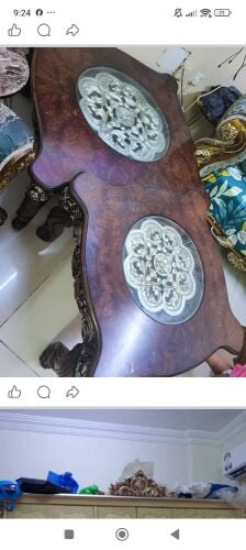 طقم جلوس دمياطي مع طاولتين كبار
