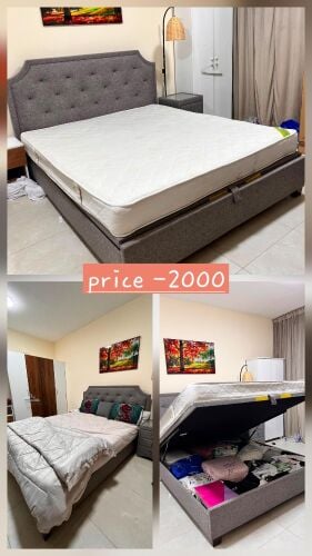 double bed with storage