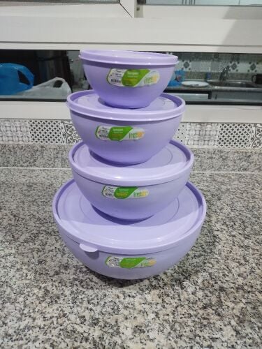 Plastic bowl with lids