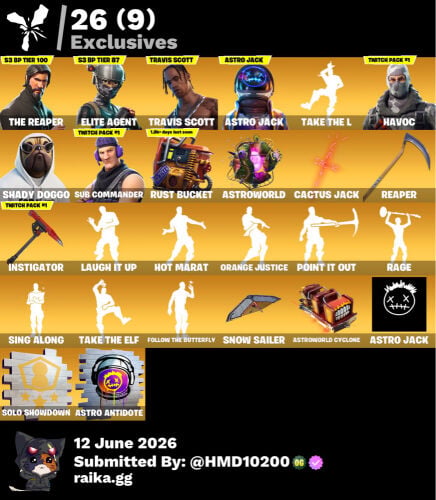 حساب فورت نايت نادر ترافس و سيزن3