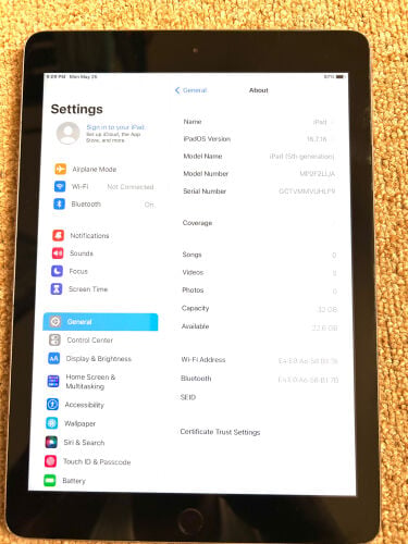 iPad 5 generation 32GB all working 