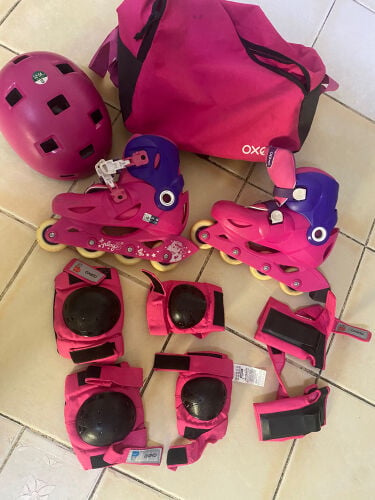 school bag and skating shoes 