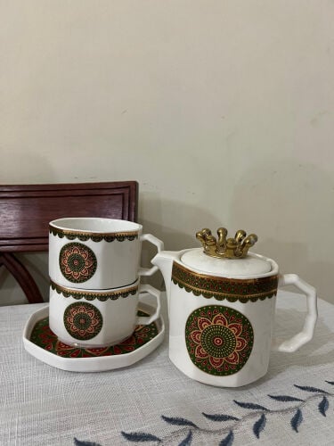 glass decor (2cups & 1 bot)