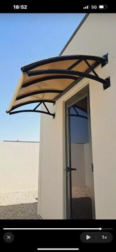 Polycarbonate door awning canopy
