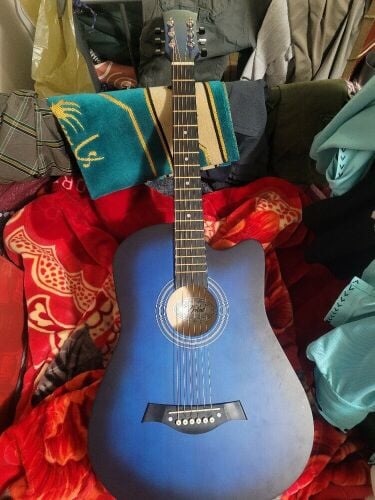 Blue Burst Acoustic Guitar Zabat Bd