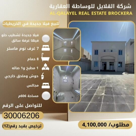 للبيع فيلا جديدة في الخريطيات