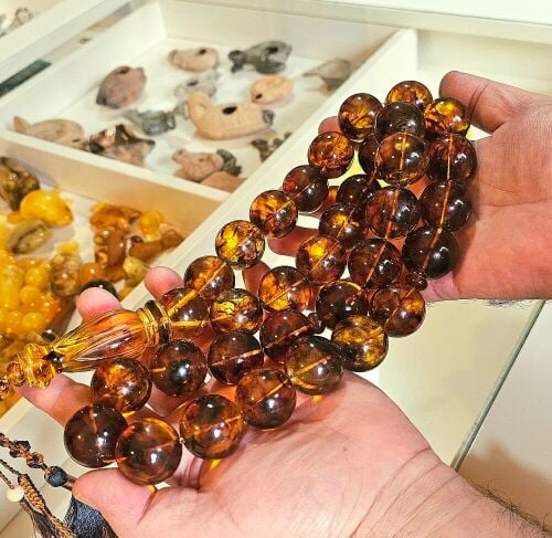 final/ huge amber rosary beads
