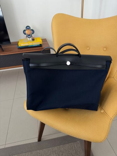 Hermès Herbag 50 Navy Blue