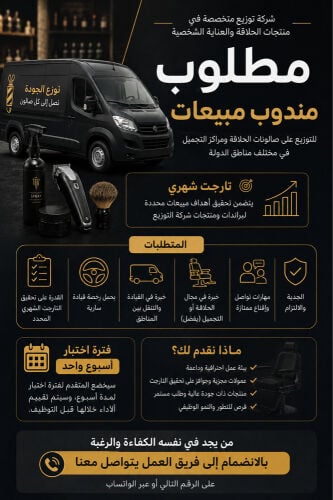 مطلوب مندوب مبيعات خارجيه 