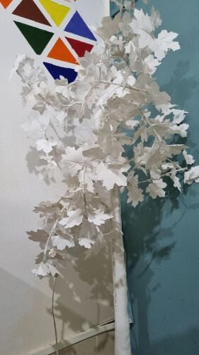 White maple leaf plant decor