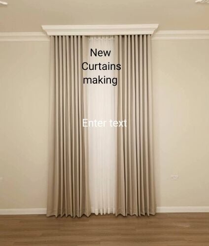 Sofa curtains, wallpaper, parquet