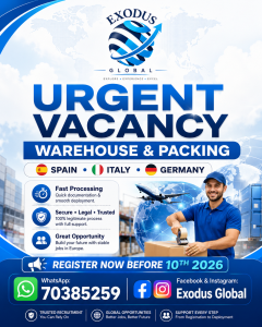 URGENT VACANCY IN EUROPE