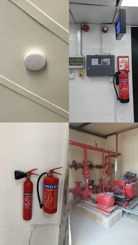 Fire alarm and extinguishing syst