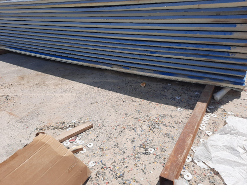 a new and a used sandwich panel