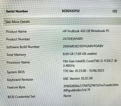 HP PROBOOK 450 GB NOTEBOOK.