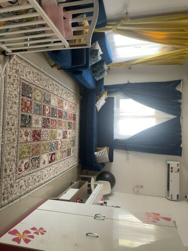 couch   and curtains 
