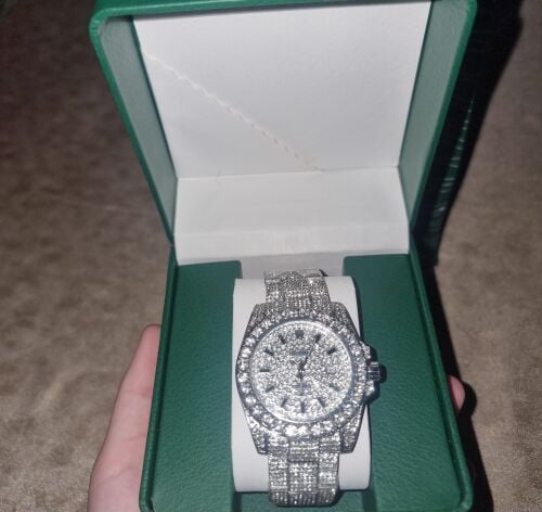 Iced-Out Luxury Watch Set (Box/Bag)