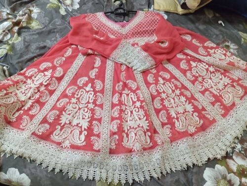 Peach Pink Anarkali – Size XL