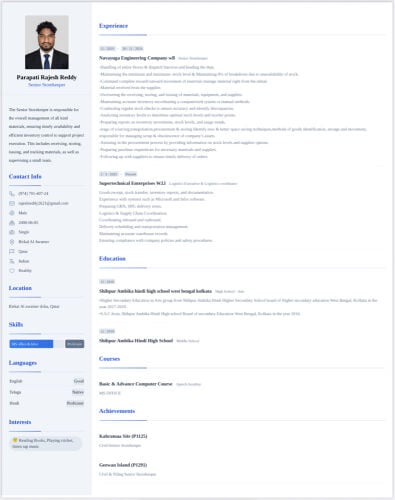 Senior storekeeper 