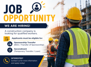 Job Opportunity  Construction