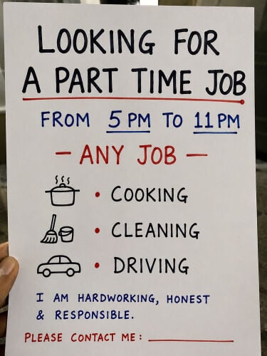 looking for a part time job 
