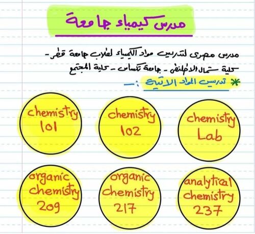 مدرس كيمياء جامعة
