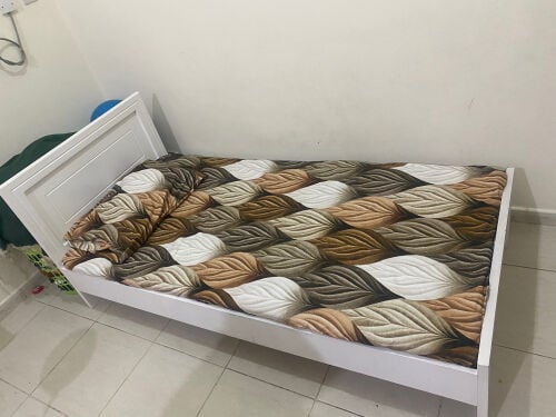 single bed with mattress