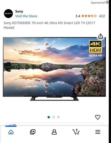 Sony 70”Inches 4k UHD Smart Tv