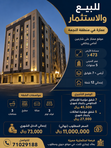 للبيع عمارة في منطقة 
النجمة