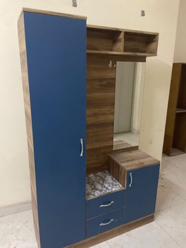 cabinet with glass and drawers 