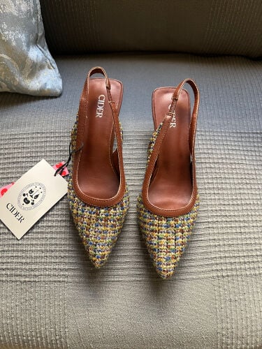New Cider Tweed Slingback Heels