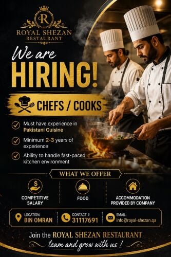 Hiring Chefs / Cooks