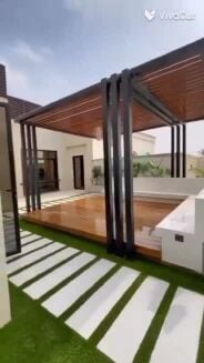 جلسات برجولات خارجيه وعشبه صناعي