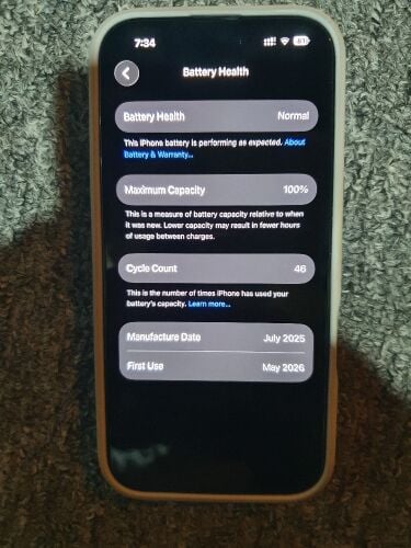 iphone 16 256GB 100% battery health