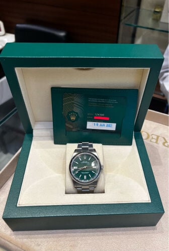 Rolex, OP, green dial, size: 41 mm