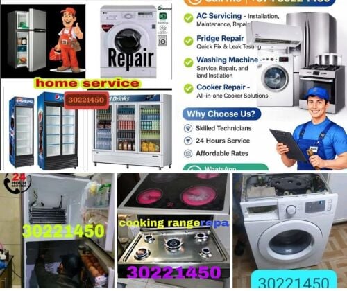 ac fridge whasing cooking range rep