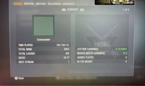 Hacked Black Ops 1 account for sony