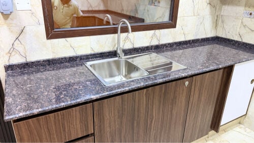 Marble works kitchen cabinets 