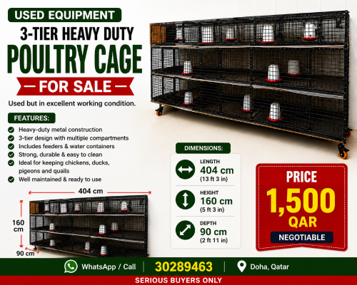 Used Heavy Duty 3-Tier Poultry/Bird