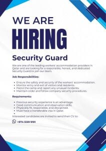 Job Vacancy  Security Guard