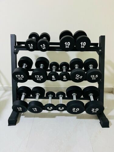 Dumbbells and rack