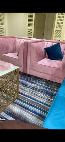 Sofa set with carpet and table