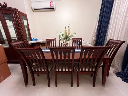 wooden dinning table 8 chairs