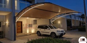 luxurious carparking,entrance gate 