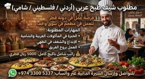 مطلوب شيف عربي