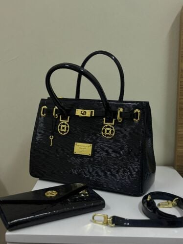 Pierre Cardin Ribbed Black bag